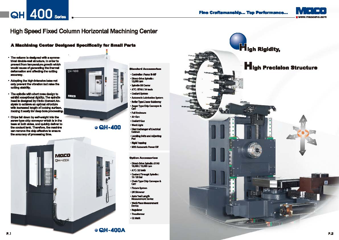 High Speed Fixed Column Horizontal Machining Center